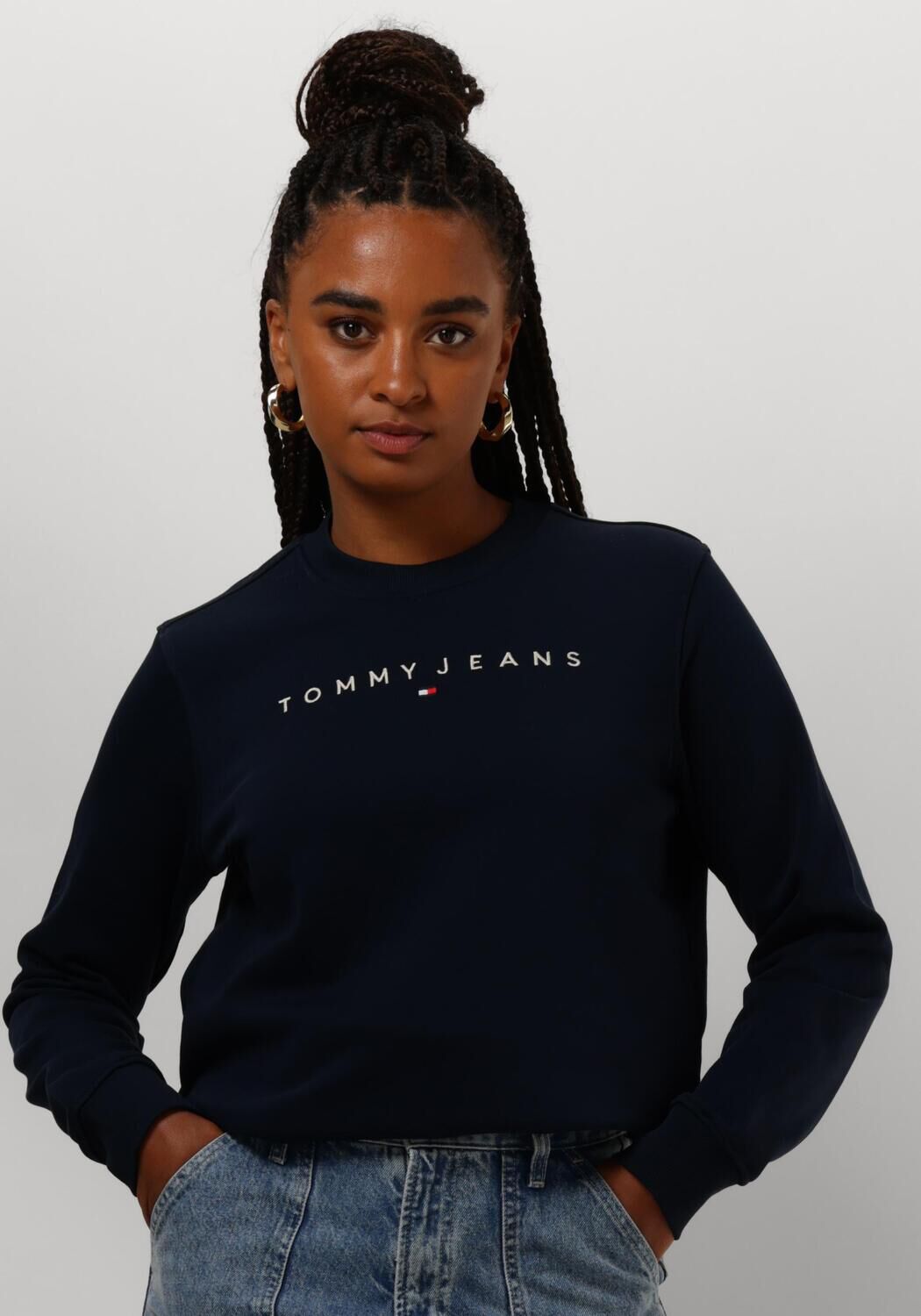 Blauwe TOMMY JEANS Trui TJW REG LINEAR CREW Omoda