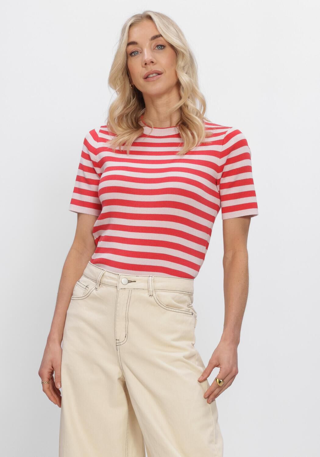 OBJECT Haut OBJESTER S/S NEW KNIT PULLOVER Lilas - large