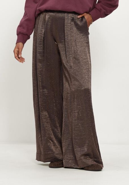 BY-BAR Pantalon large LODI METALLIC PANTS en marron - large