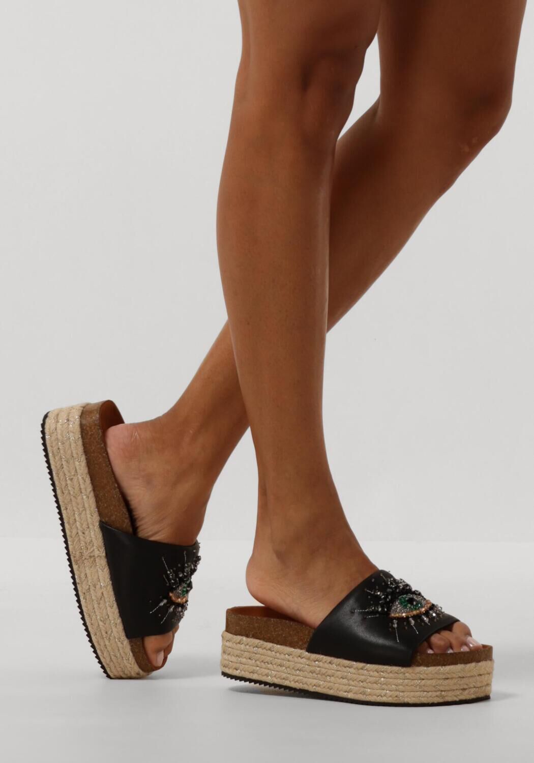 Zwarte KURT GEIGER LONDON Slippers KENSINGTON EYE FLATFORM - large