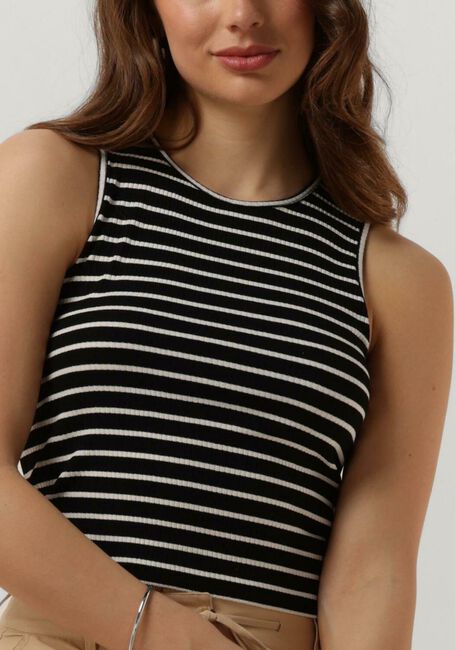 ANOTHER LABEL Haut ABELIA STRIPE TOP S/L en noir - large
