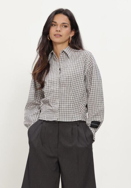 HAUTE L'AMITI&Eacute; MIMOSA CHECK SMOCK SHIRT Blouses en gris - large
