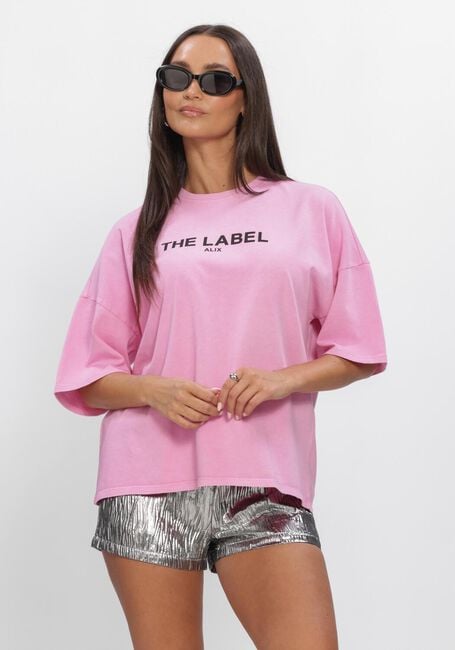 ALIX THE LABEL T-shirt LADIES KNITTED THE LABEL T-SHIRT en rose - large
