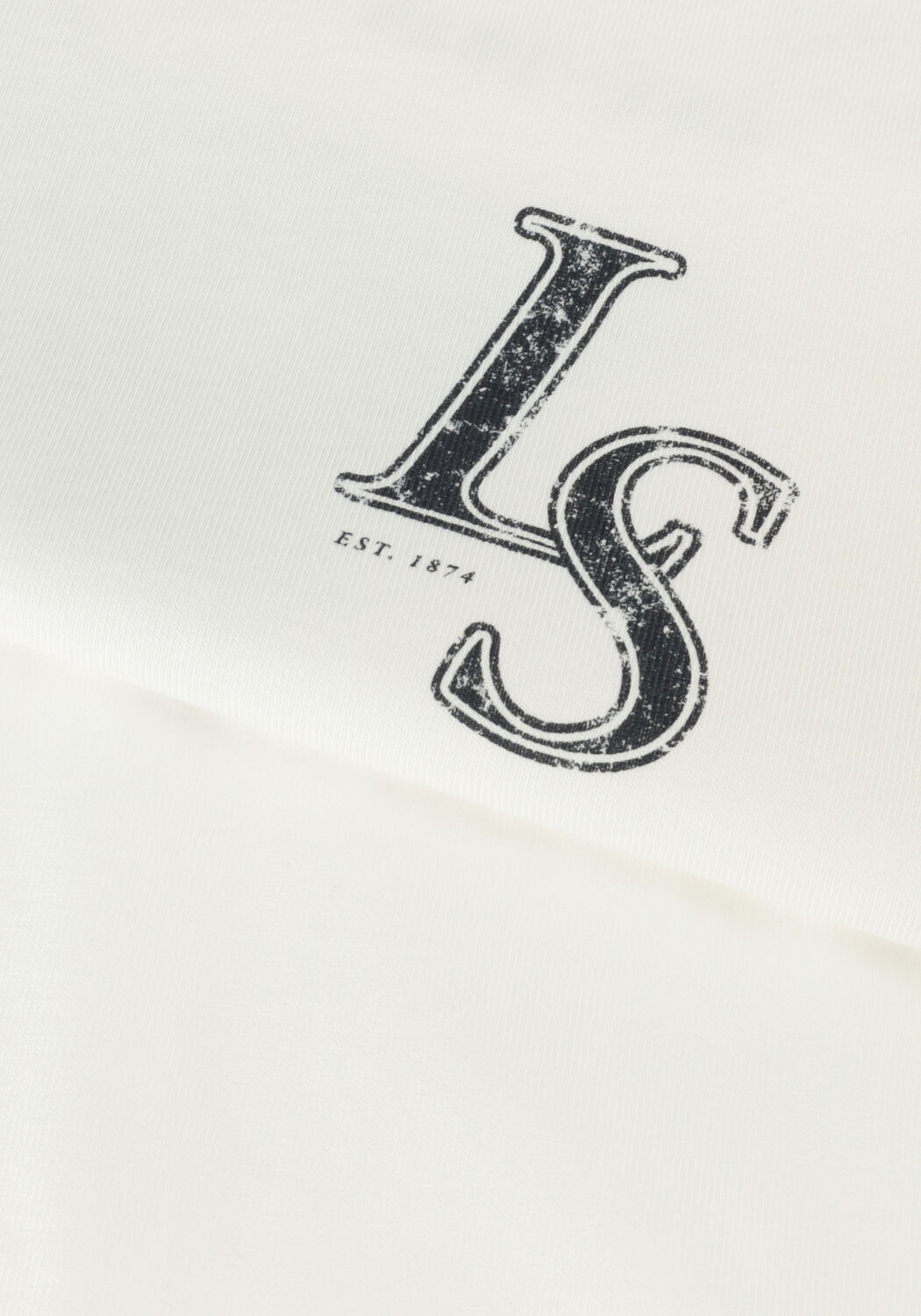 Witte LYLE & SCOTT T-shirt LS MONOGRAM PRINT T-SHIRT - large