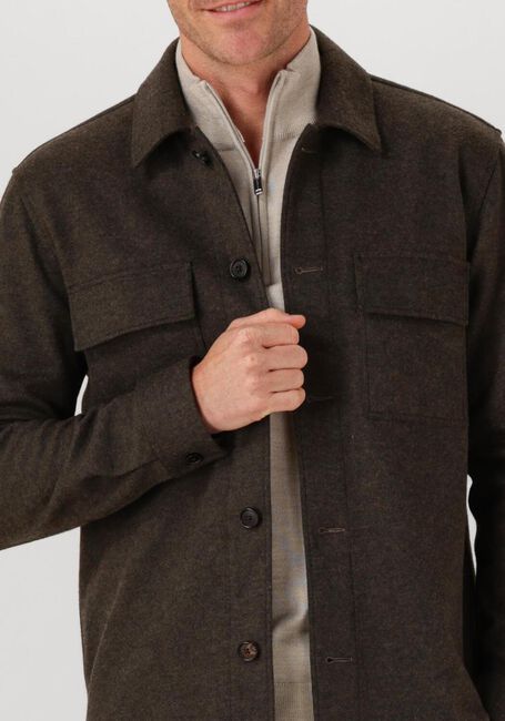 PROFUOMO Surchemise OVERSHIRT CUTAWAY KNITTED en marron - large