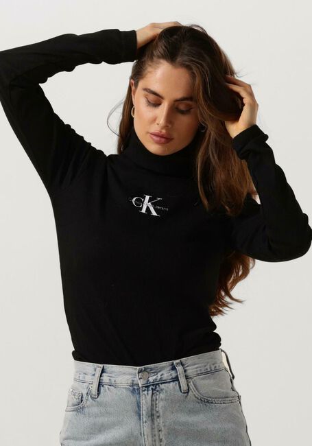 CALVIN KLEIN Col roulé MONOLOGO RIB ROLL NECK en noir - large