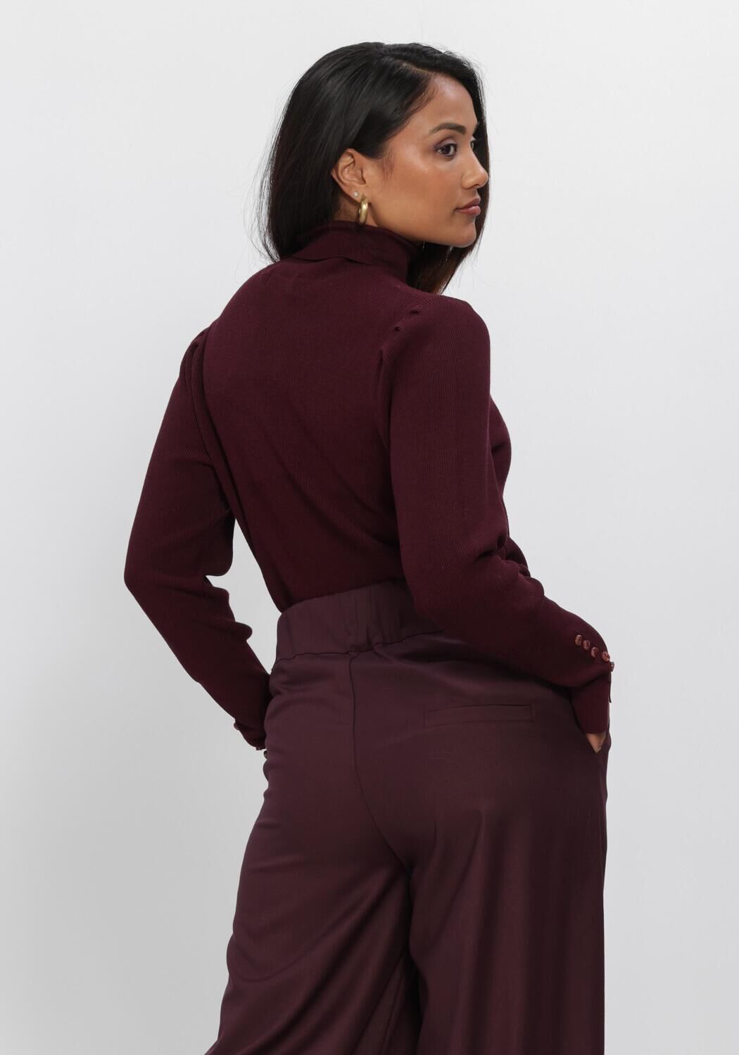 NUKUS Col roul&eacute; SILVI PULLOVER PLAIN Bordeaux - large