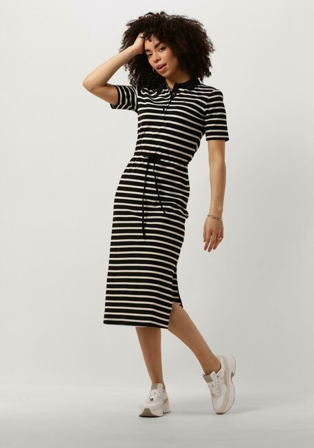 Blauwe TOMMY HILFIGER Midi jurk REG BRETON MIDI POLO DRESS - large