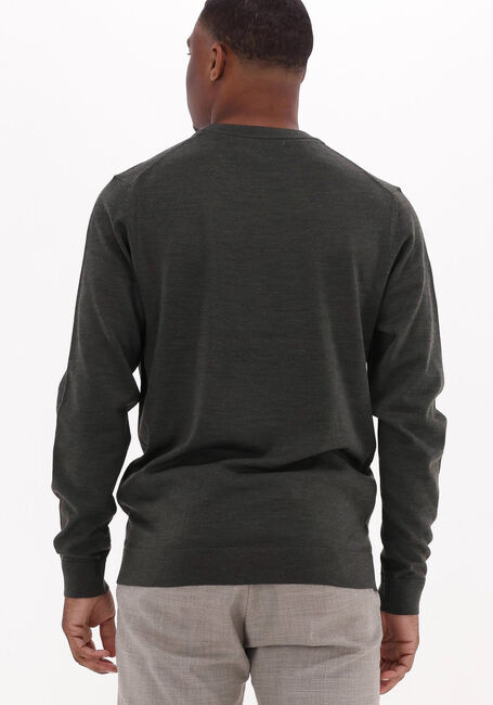 SELECTED HOMME Pull SLHTOWN MERINO COOLMAX KNIT CREW en vert - large