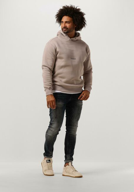 Taupe PUREWHITE Sweater HOODIE WITH FRONT PRINT AND BACK ARTWORK - large