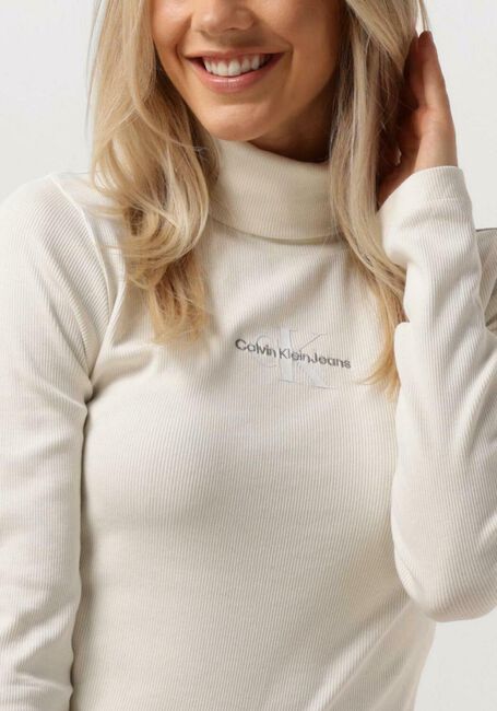 CALVIN KLEIN Col roulé MONOLOGO RIB ROLL NECK Crème - large