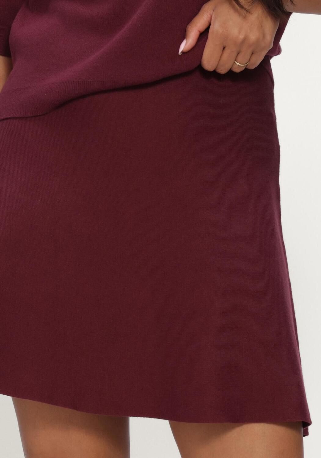 OBJECT Mini-jupe OBJREYNARD HW SHORT KNIT SKIRT Bordeaux - large