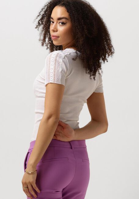 ROSEMUNDE T-shirt BENITA SILK T-SHIRT W/ LACE en blanc - large