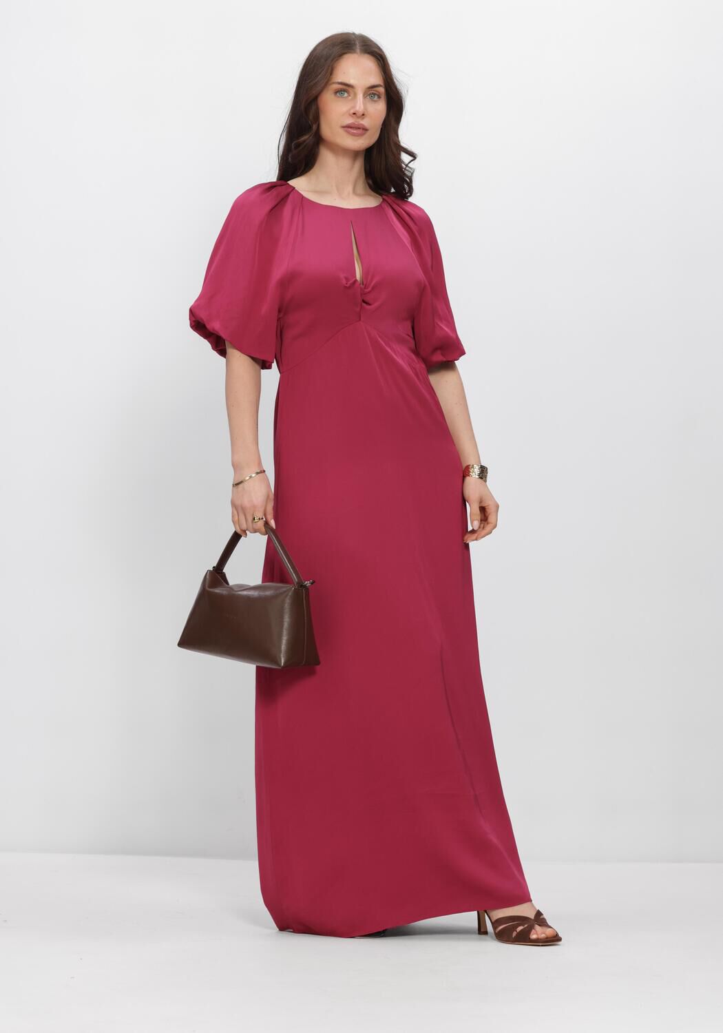 SELECTED WOMEN Robe maxi SLFLAURINA REGULAR 2/4 ANKLE DRESS en rouge - large