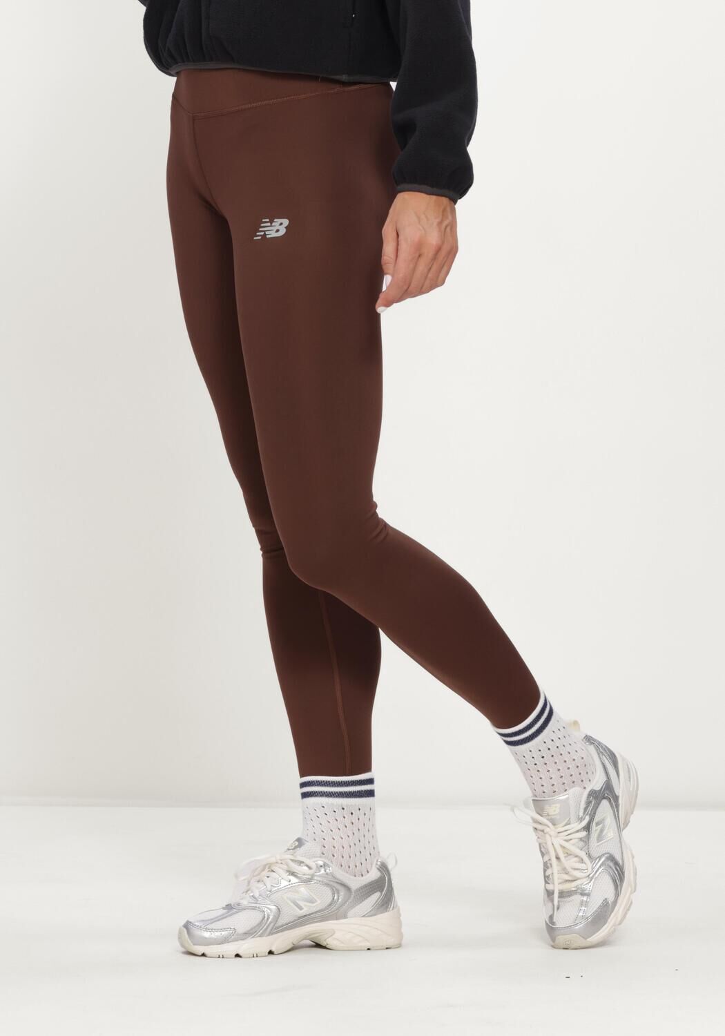 Bruine NEW BALANCE Broeken/jumpsuits NB HARMONY HIGH RISE LEGGING 2 - large