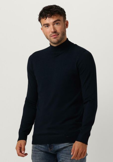 PUREWHITE Pull ESSENTIAL KNIT MOCKNECK LS Bleu foncé - large