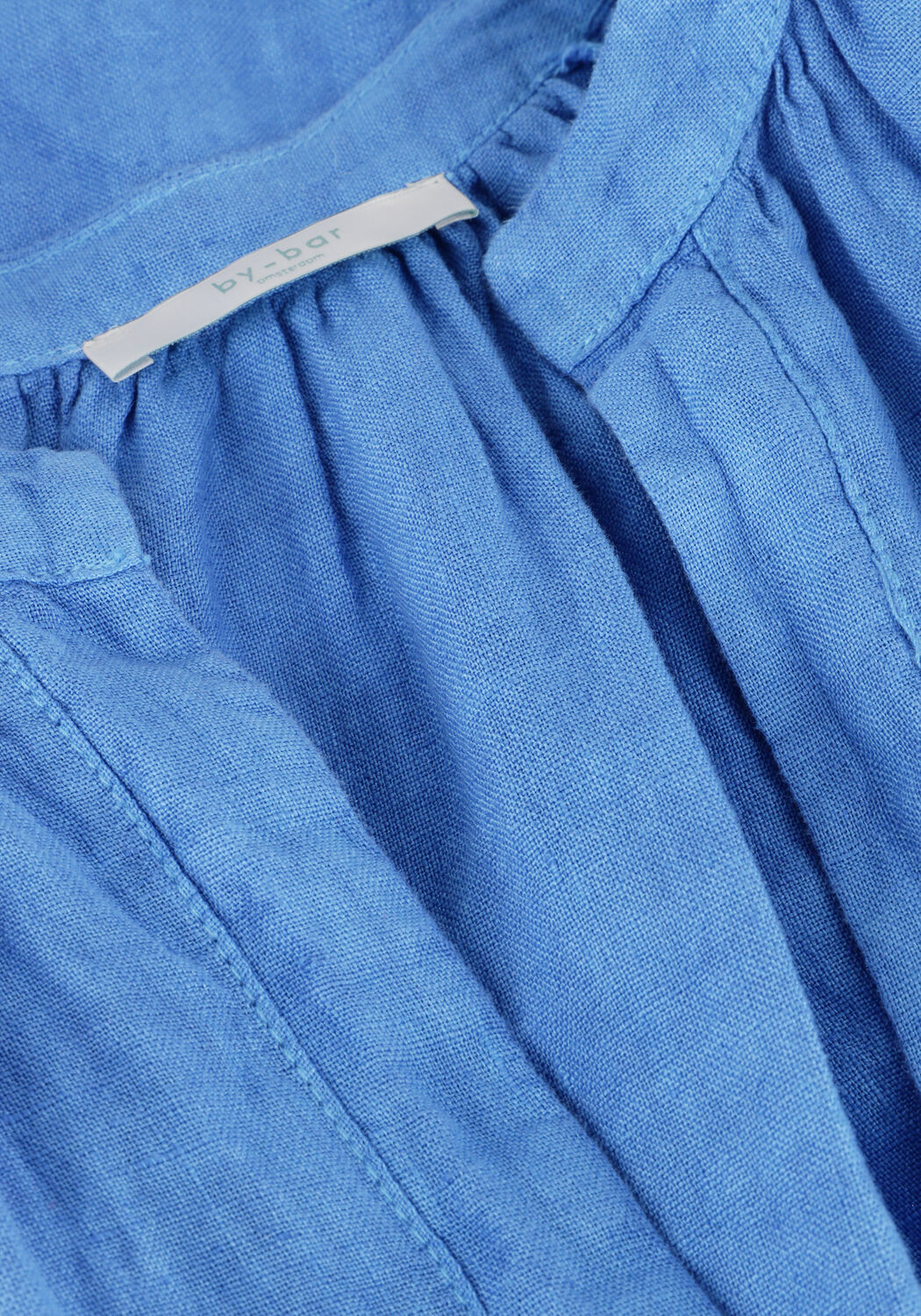 BY-BAR Mini robe VINA LINEN DRESS en bleu - large