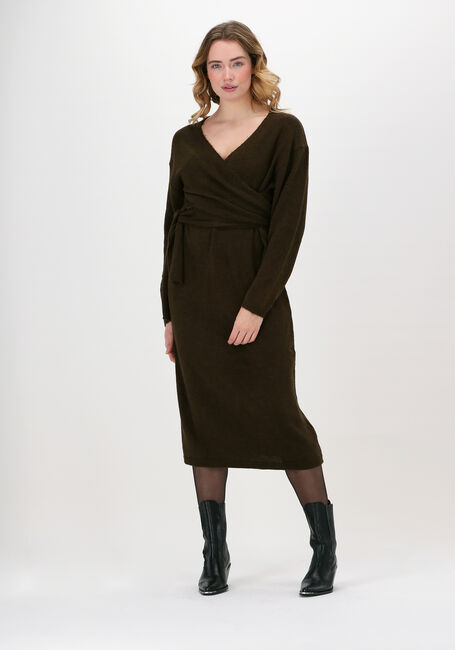 Bruine NA-KD Midi jurk WRAPPED MIDI DRESS - large