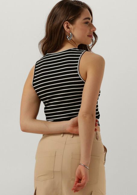 ANOTHER LABEL Haut ABELIA STRIPE TOP S/L en noir - large