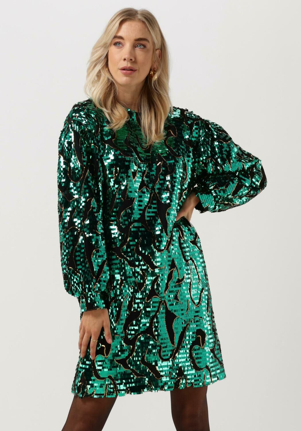 Groene SILVIAN HEACH Mini jurk VESTIT.CORTO DRESS GLITTER Omoda