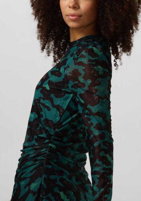 POM AMSTERDAM Robe midi CAMO TEAL GREEN MESH en vert - large