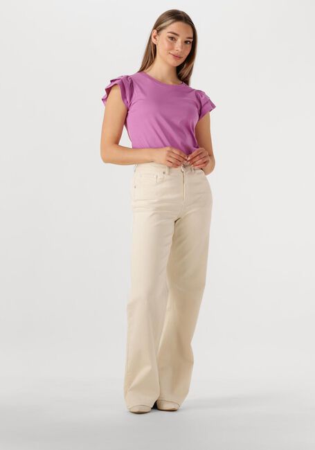 SELECTED FEMME T-shirt SLFCAMILA SS RUFFLE TEE en violet - large