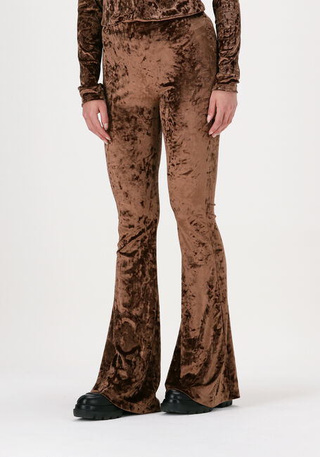 Bruine CATWALK JUNKIE Flared broek TR VELVET - large