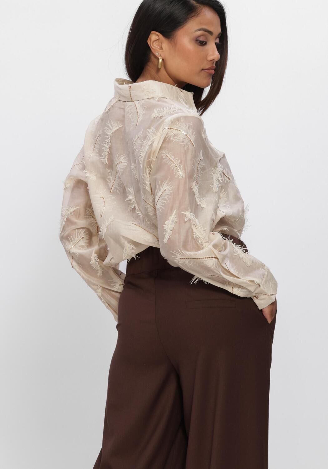 NUKUS AYSHA BLOUSE FEATHERS Blouses Cr&egrave;me - large
