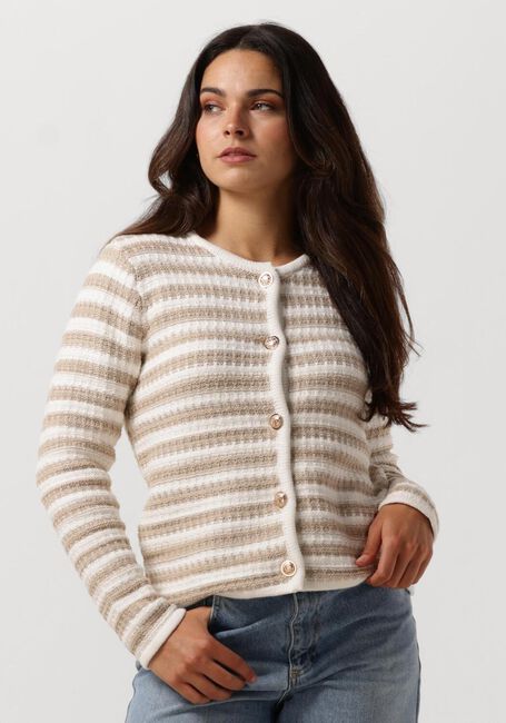 NEO NOIR Gilet LIMONE STRIPE KNIT JACKET Sable - large