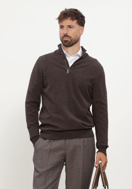 Bruine PROFUOMO Trui NEW WOOL BLEND - large