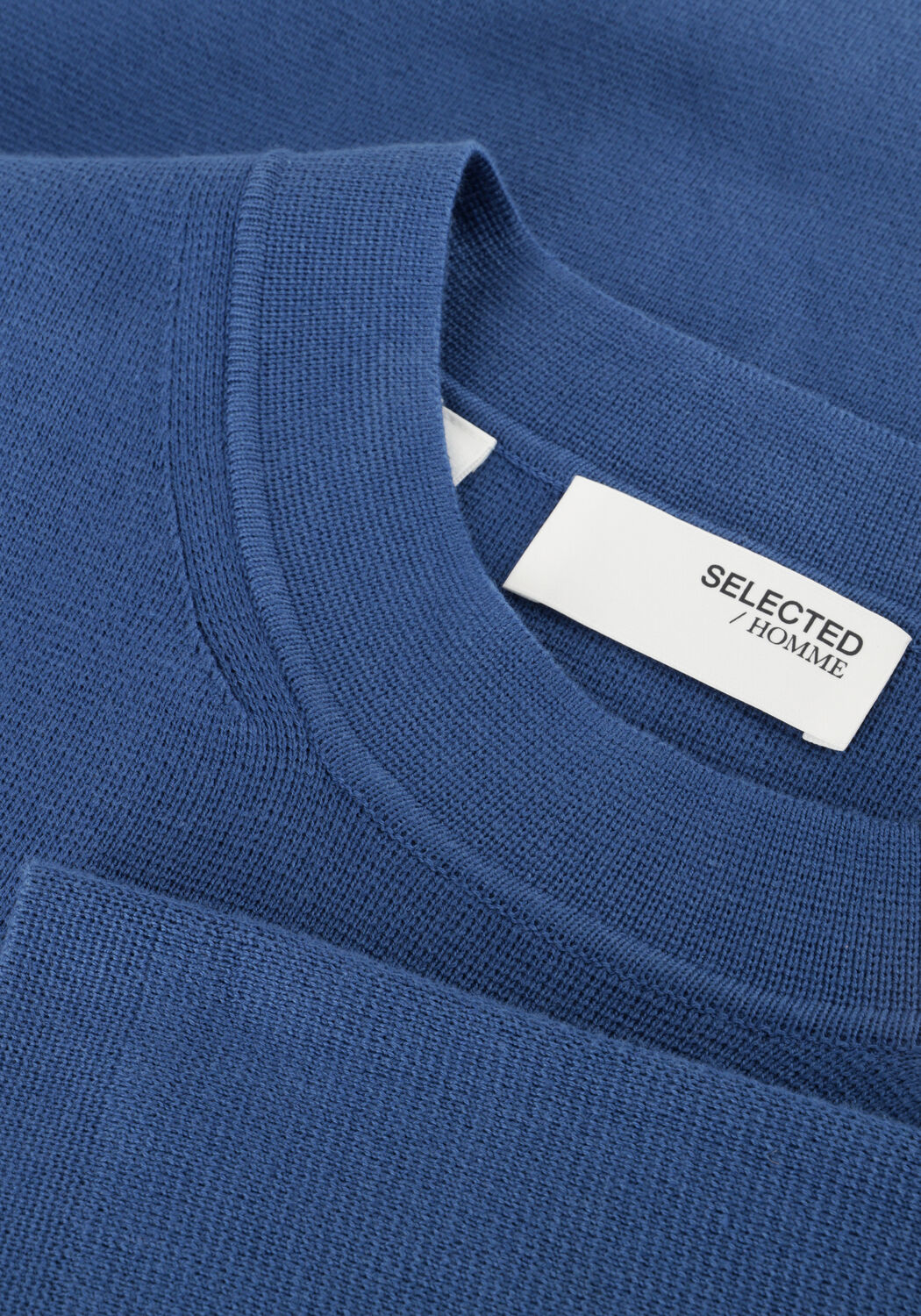 Blauwe SELECTED MEN Trui SLHMIKE LIGHT LS KNIT RELAXED MOCK NECK - large