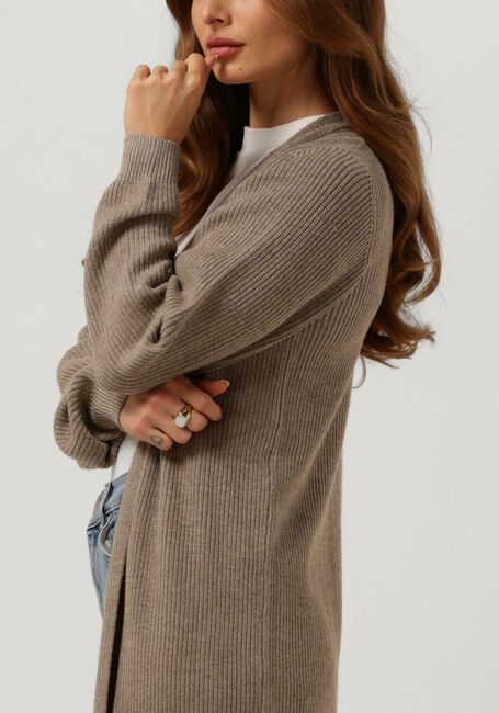 OBJECT Gilet MALENA L/S KNIT LONG CARDIGAN en marron - large