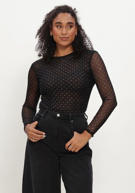 Zwarte STUDIO AR Top INES GLITTER MESH - large