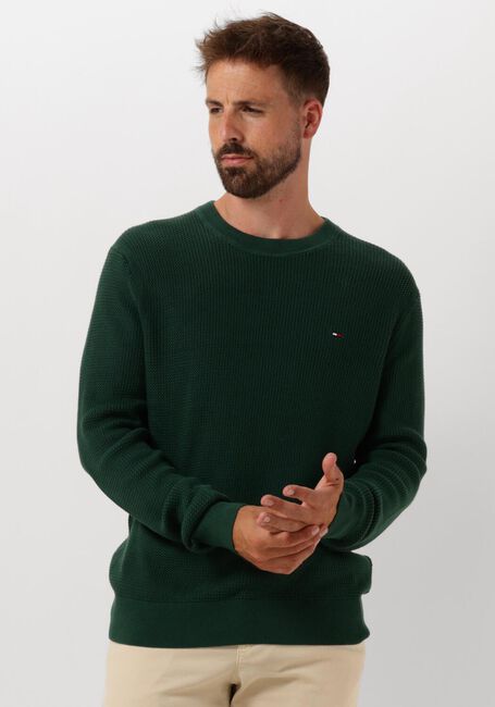 Donkergroene TOMMY HILFIGER Trui STRUCTURE CREW NK - large