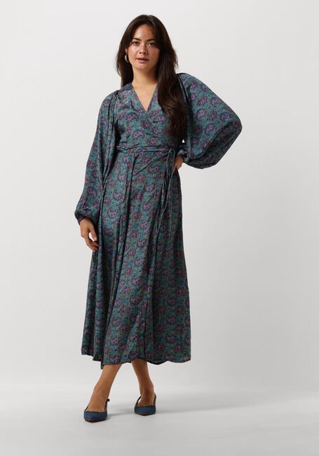SISSEL EDELBO Robe midi AMBRIOSIA WRAP DRESS en bleu - large