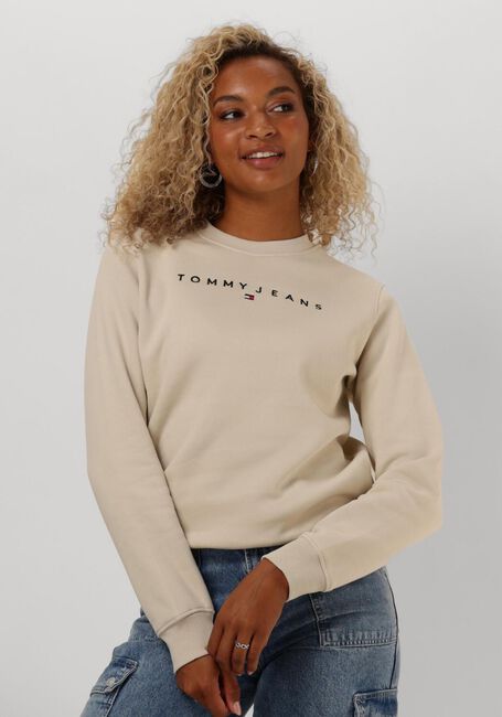 TOMMY JEANS Pull TJW REG LINEAR CREW en beige - large