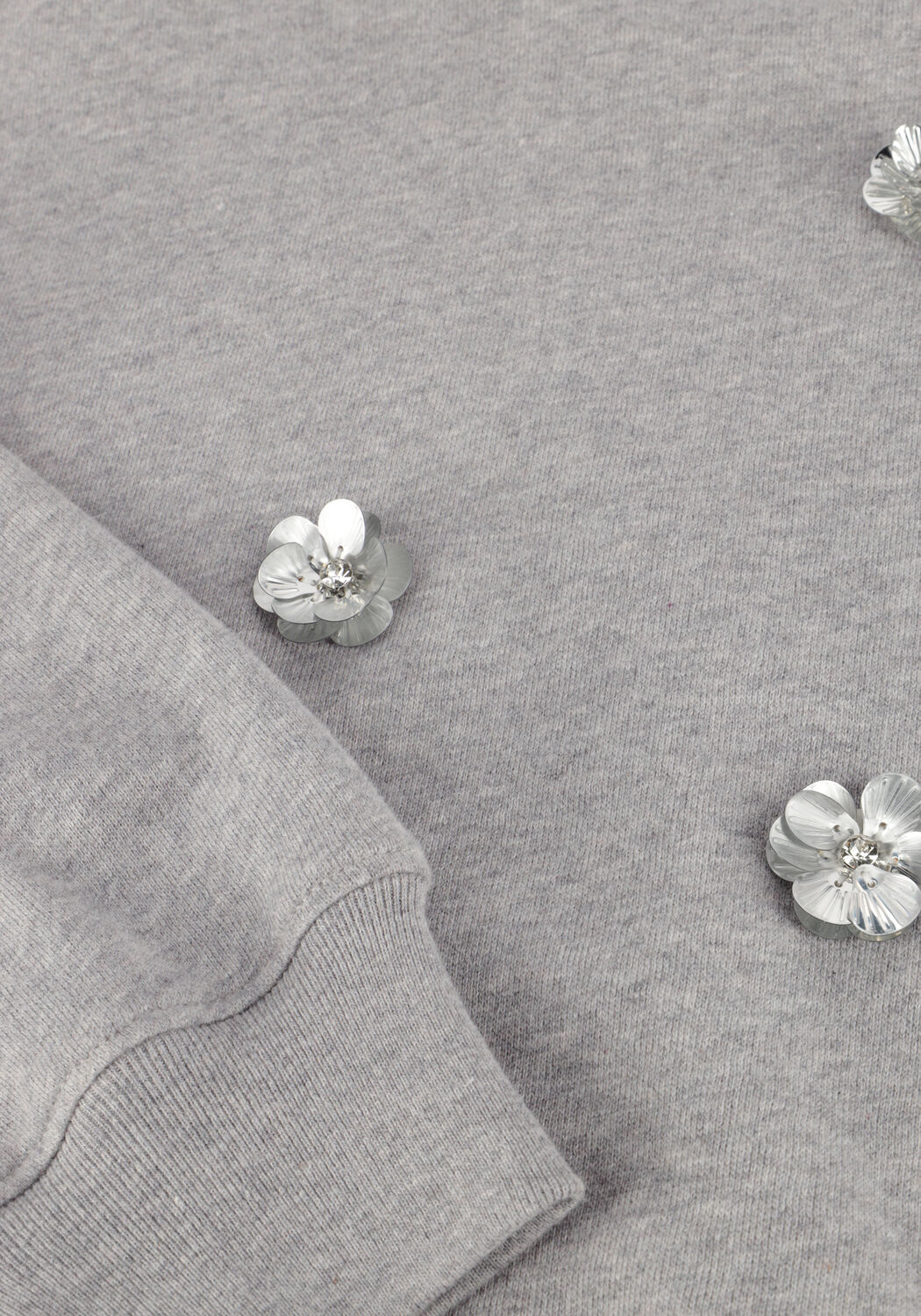 Grijze NUKUS Trui BEATRIZ PULLOVER FLOWER - large