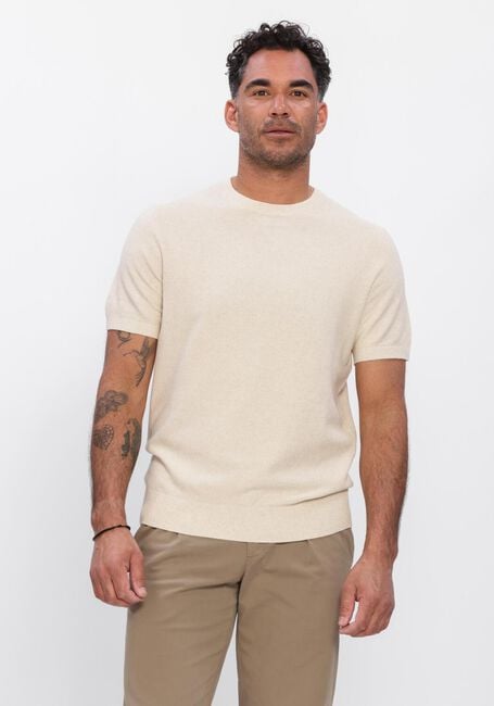 PROFUOMO T-shirt T-SHIRT CREW NECK COTTON LINEN en beige - large