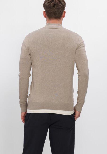 Beige PROFUOMO Trui HALF ZIP LUXURY BASIC - large