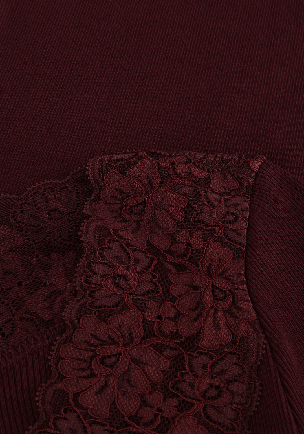 ROSEMUNDE Haut BERNADINE ORGANIC T-SHIRT LACE Bordeaux - large