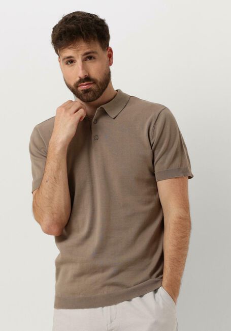 Taupe PURE PATH Polo KNIT POLO WITH CHESTPRINT - large