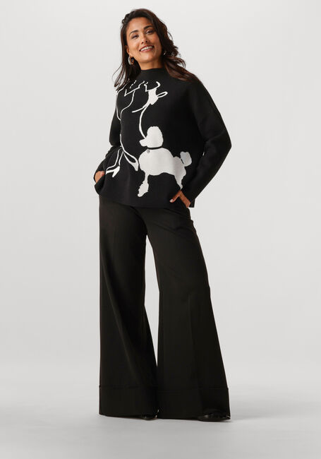 Zwarte CAROLINE BISS Wijde broek 4587 - large