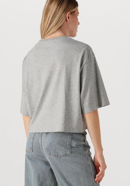 Grijze ALIX THE LABEL  LADIES KNITTED STUDDED T-SHIRTS - large