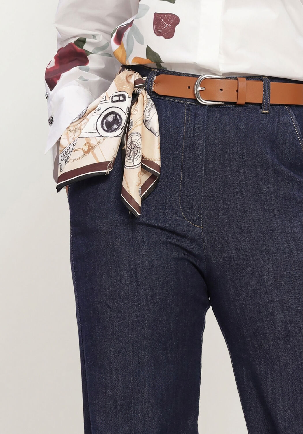 CAROLINE BISS Straight leg jeans 4516 Bleu fonc&eacute; - large