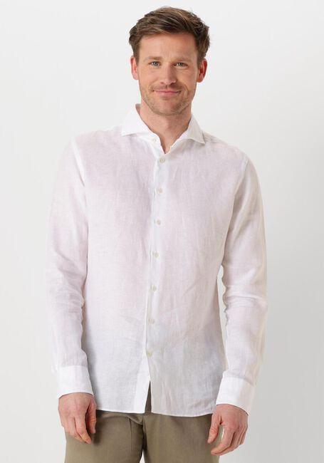 Witte PROFUOMO Klassiek overhemd SHIRT X-CUTAWAY LINEN - large