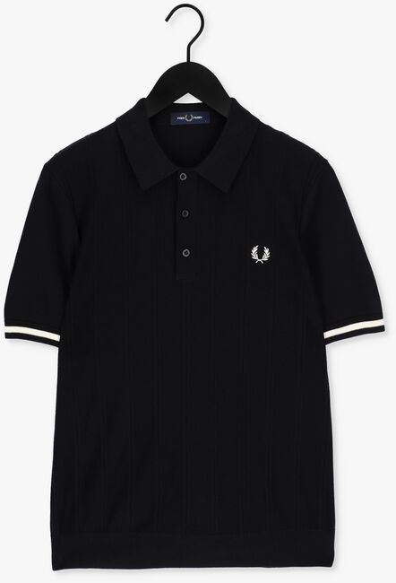 FRED PERRY Polo TIPPING TEXTURE KNITTED SHIRT en noir - large