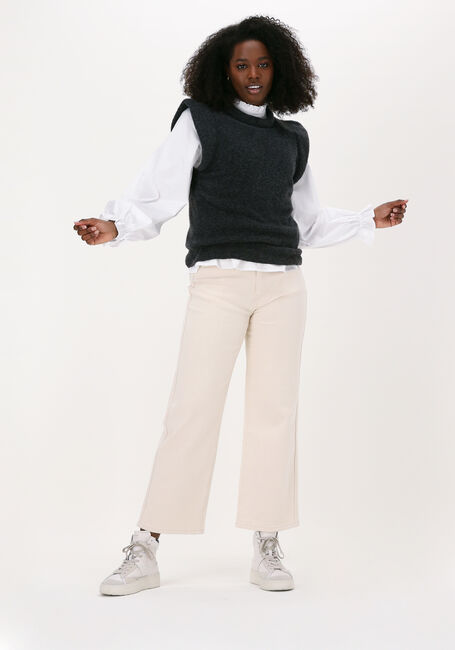 Witte SELECTED WOMEN  JOSEFINE LS NECK RUFFLE TOP - large