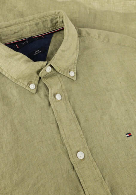 Olijf TOMMY HILFIGER Casual overhemd PIGMENT DYED LINEN RF SHIRT S/S - large
