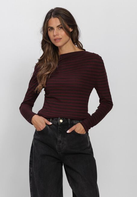 BY-BAR Haut LEYA MELANGE STRIPE TOP Bordeaux - large
