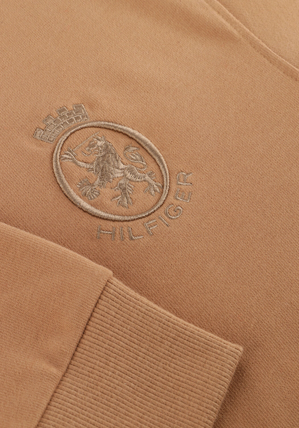 TOMMY HILFIGER Polo PEACHED CREST SOLID RUGBY en camel - large